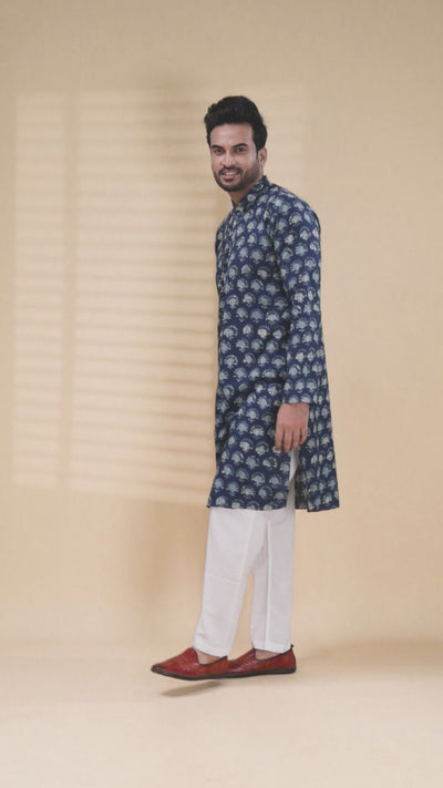 Designer Printed Cotton Kurta