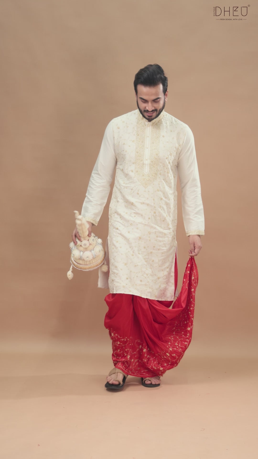 Exclusive Katan Silk Kurta & Dhoti(Optional) Set