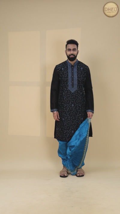 Exclusive Katan Silk Kurta & Dhoti(Optional) Set