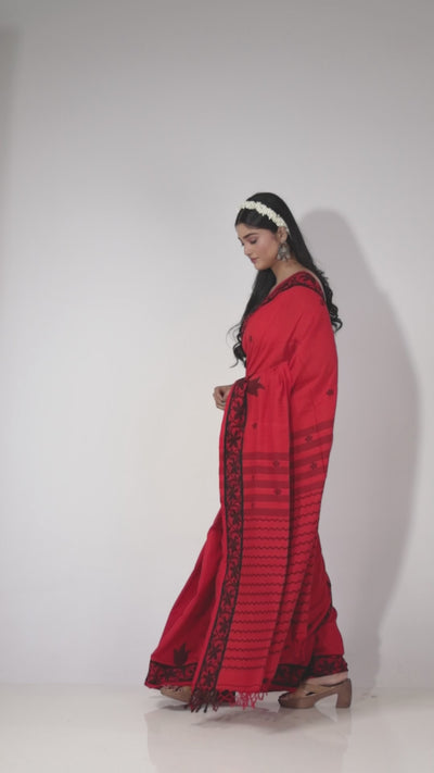 Chenab-Pure Khadi Jamdani Buti Tangail Saree