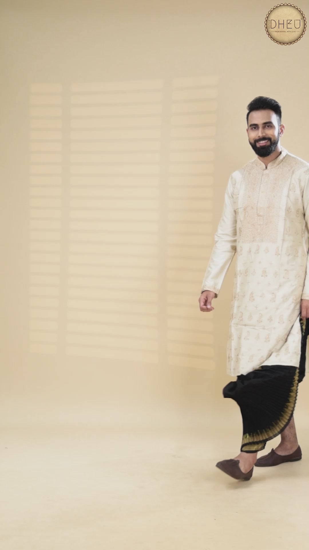 Exclusive Embroidered Katan Silk Kurta & Dhoti(Optional) Set