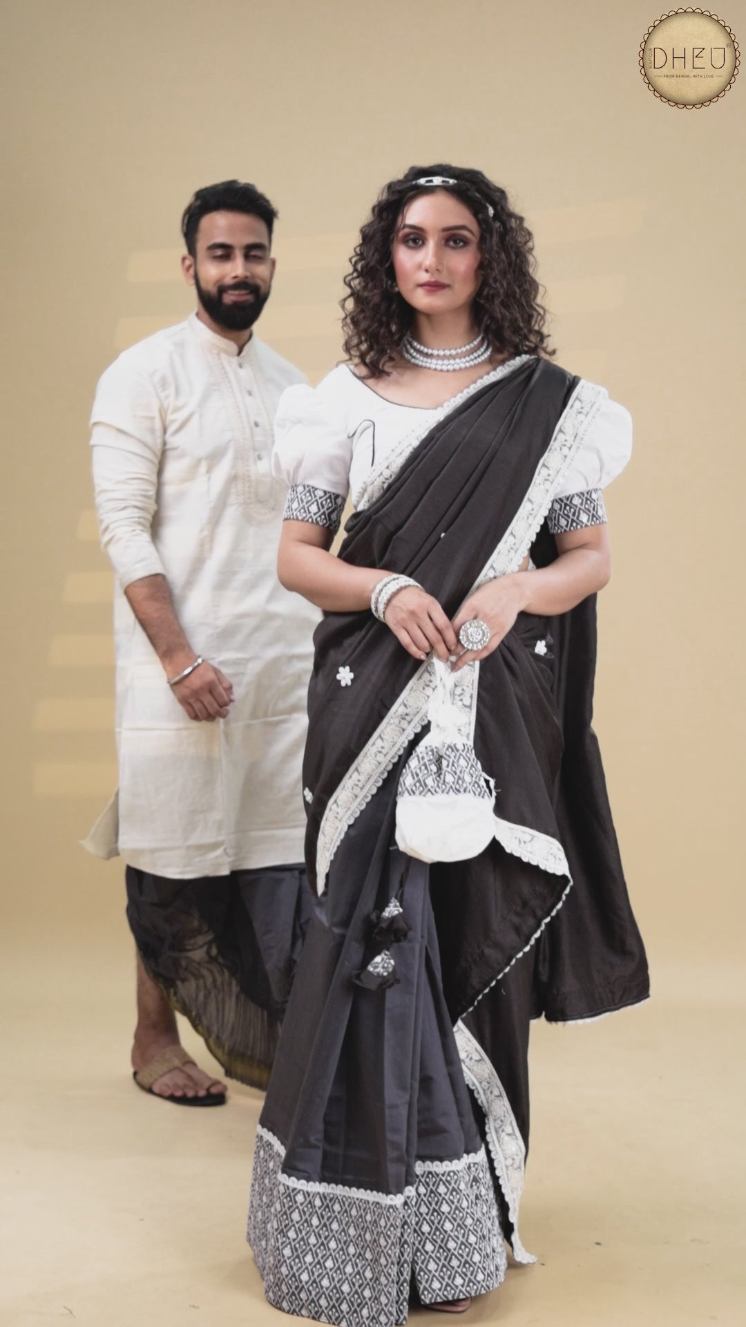 Designer Mekhela & Kurta Couple Set