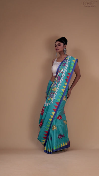 Digital Printed Silk Saree