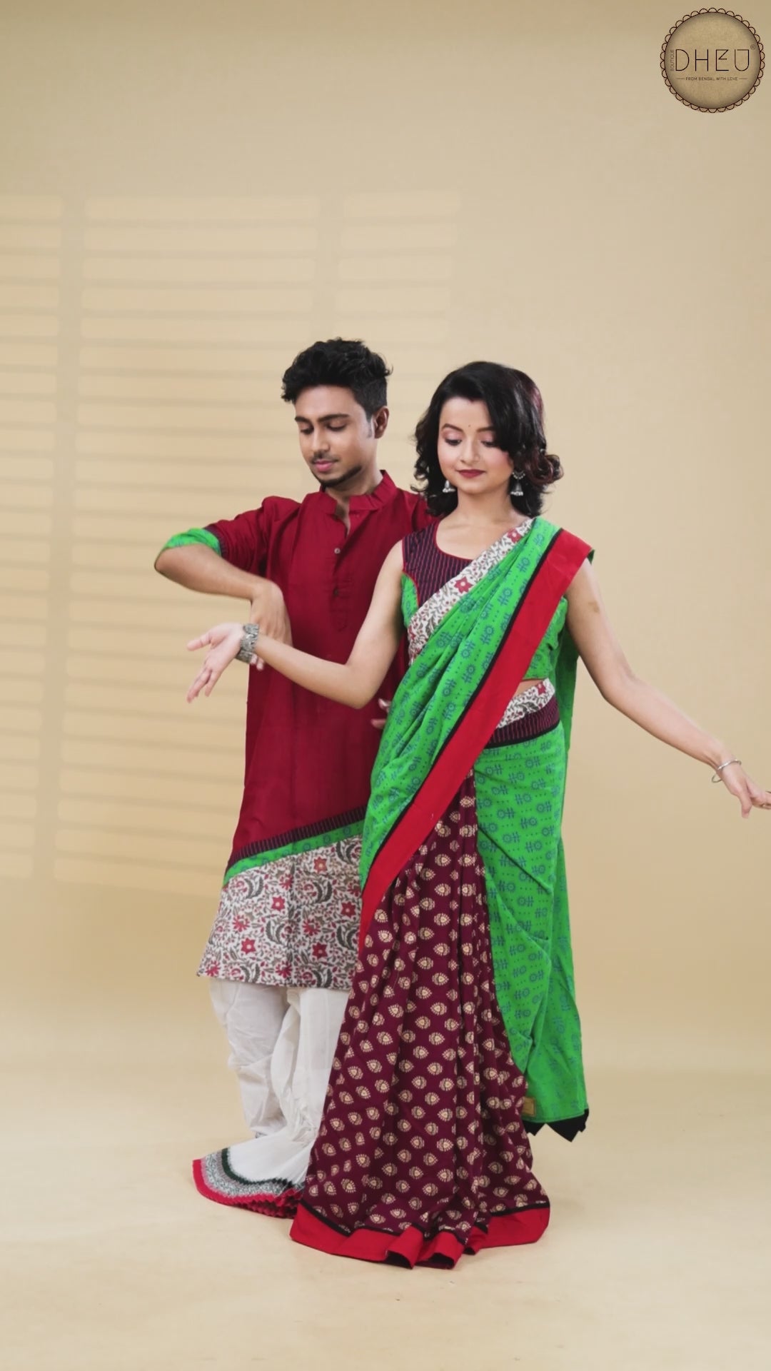 Exclusive Designer Saree & Kurta Couple Set