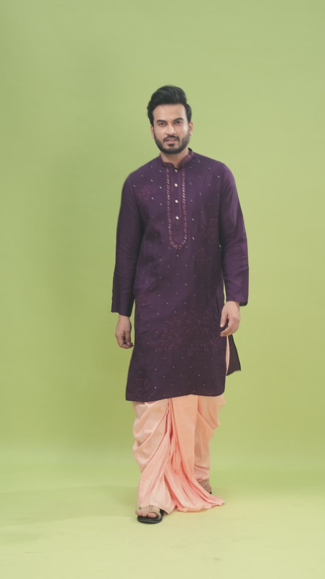 Designer Embroidery Kurta & Dhoti(Optional) Set