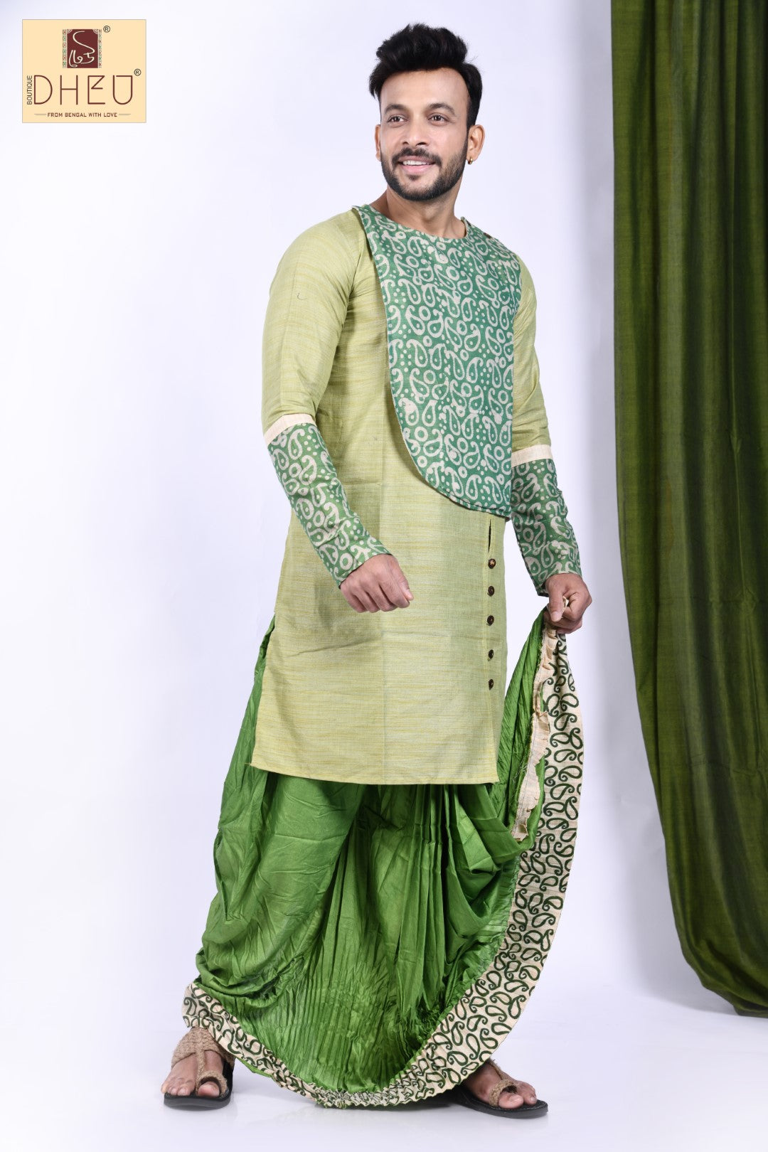 Silk dhoti cheap kurta set