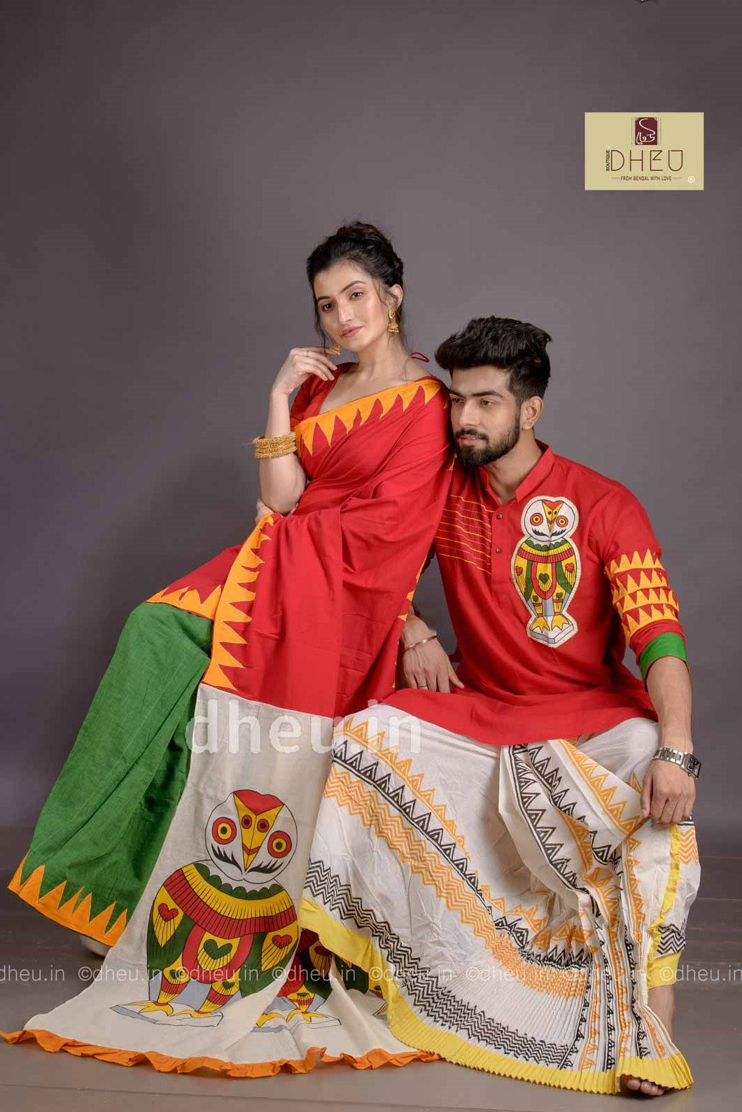 Bengali couple traditional dress hotsell