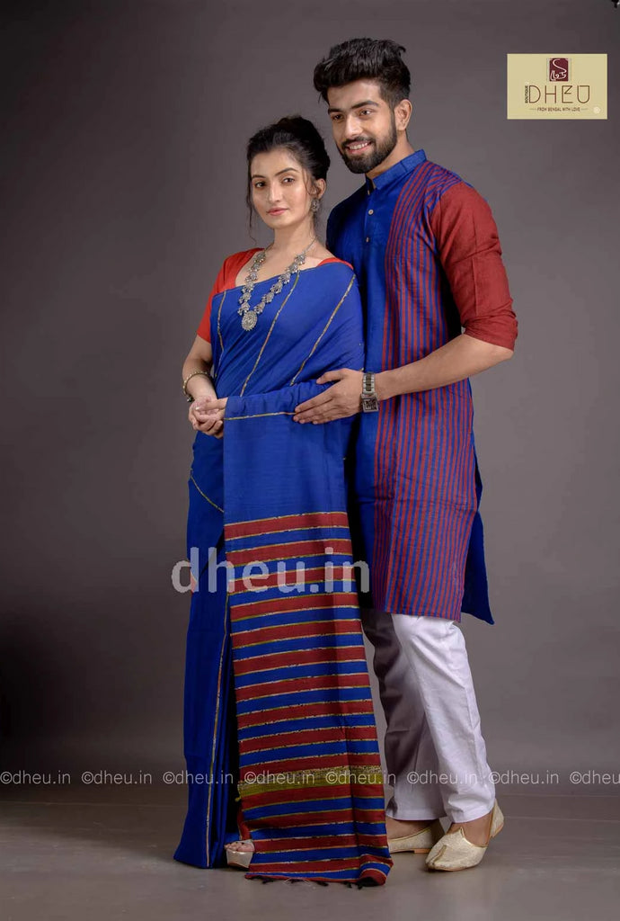 Premium Designer Saree-Kurta Couple Set | Dheu