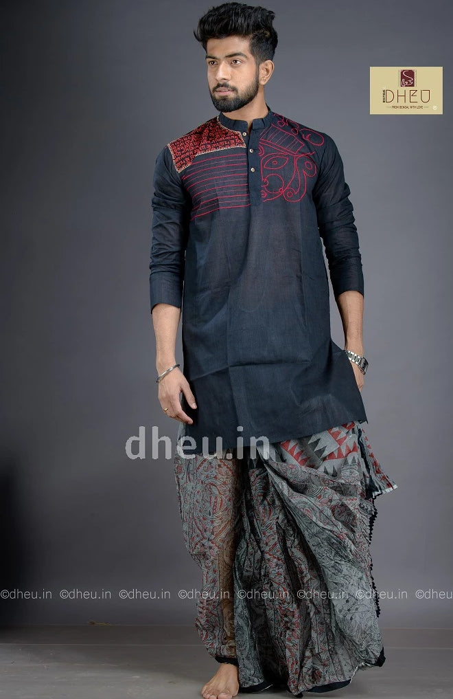 Durga -Designer  Dhoti Kurta Full Set - Boutique Dheu