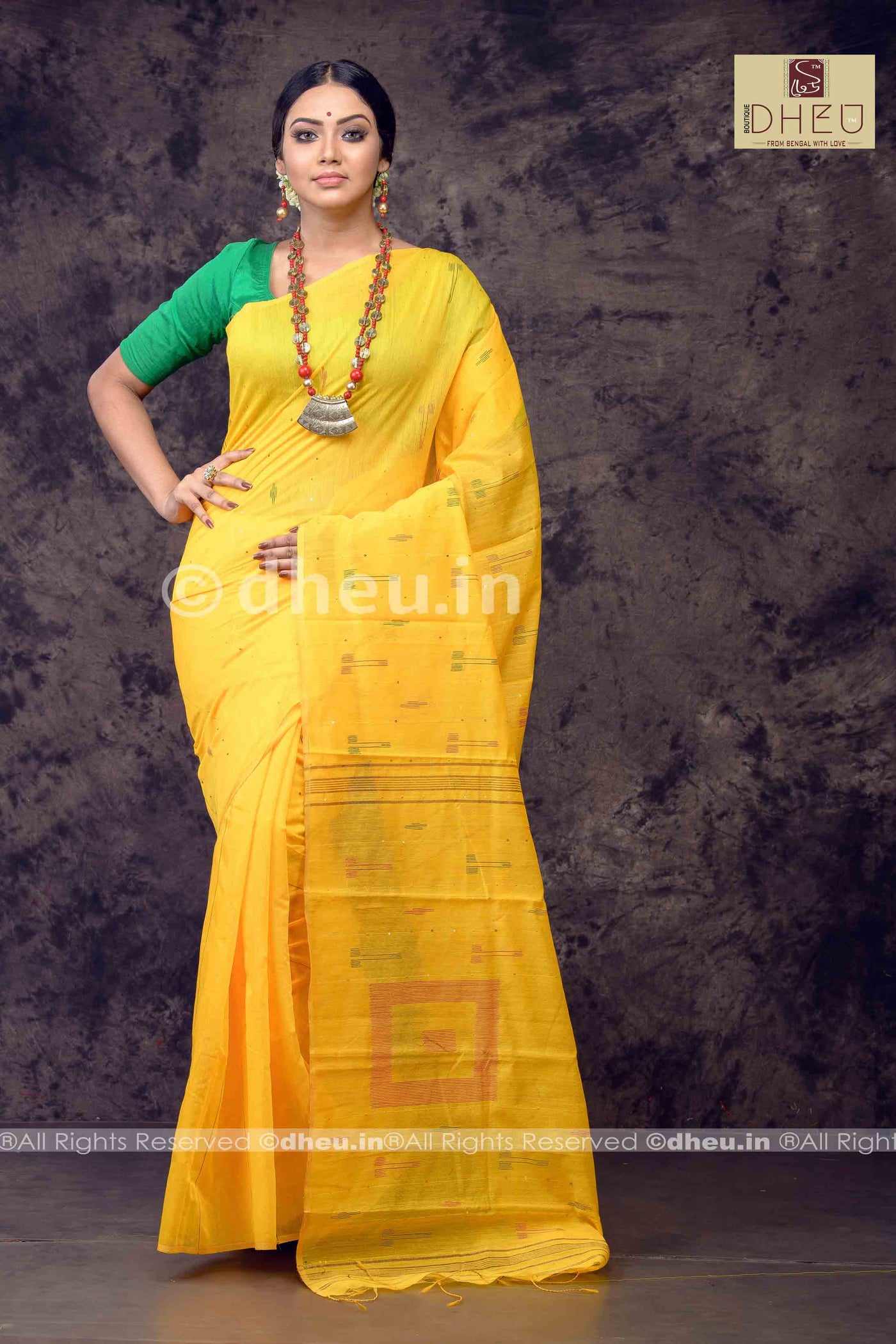 Handloom Silk Sequence Saree - Boutique Dheu