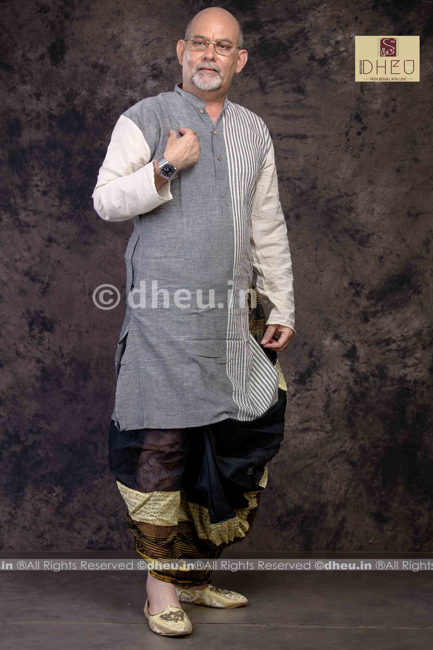 Father's Choice - Pure Cotton Stripe  kurta - Boutique Dheu