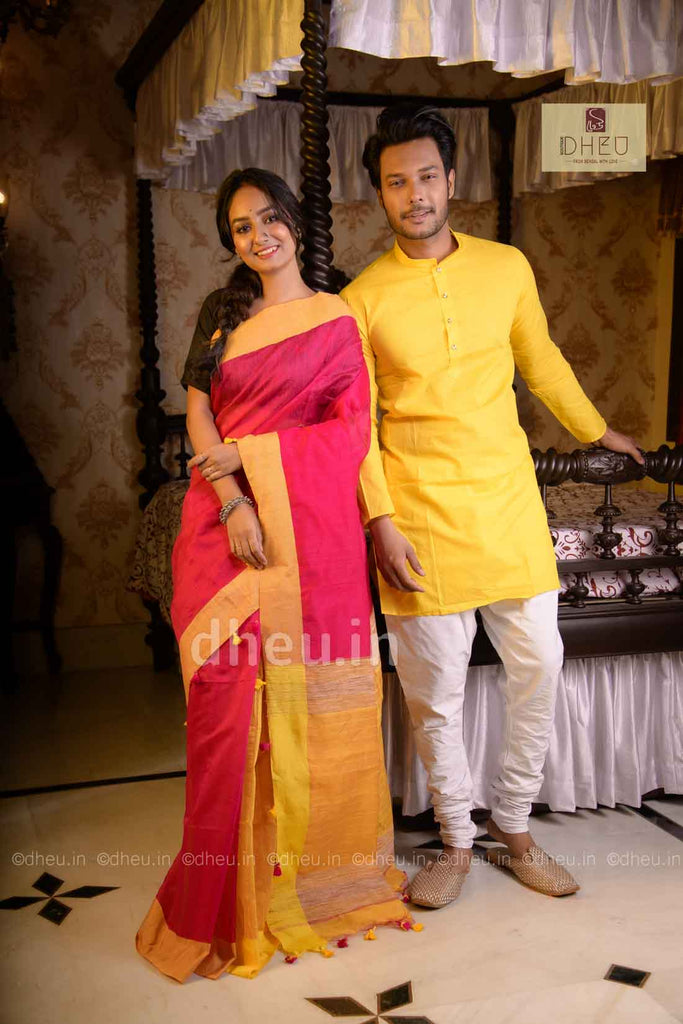couple set saree with kurta punjabi