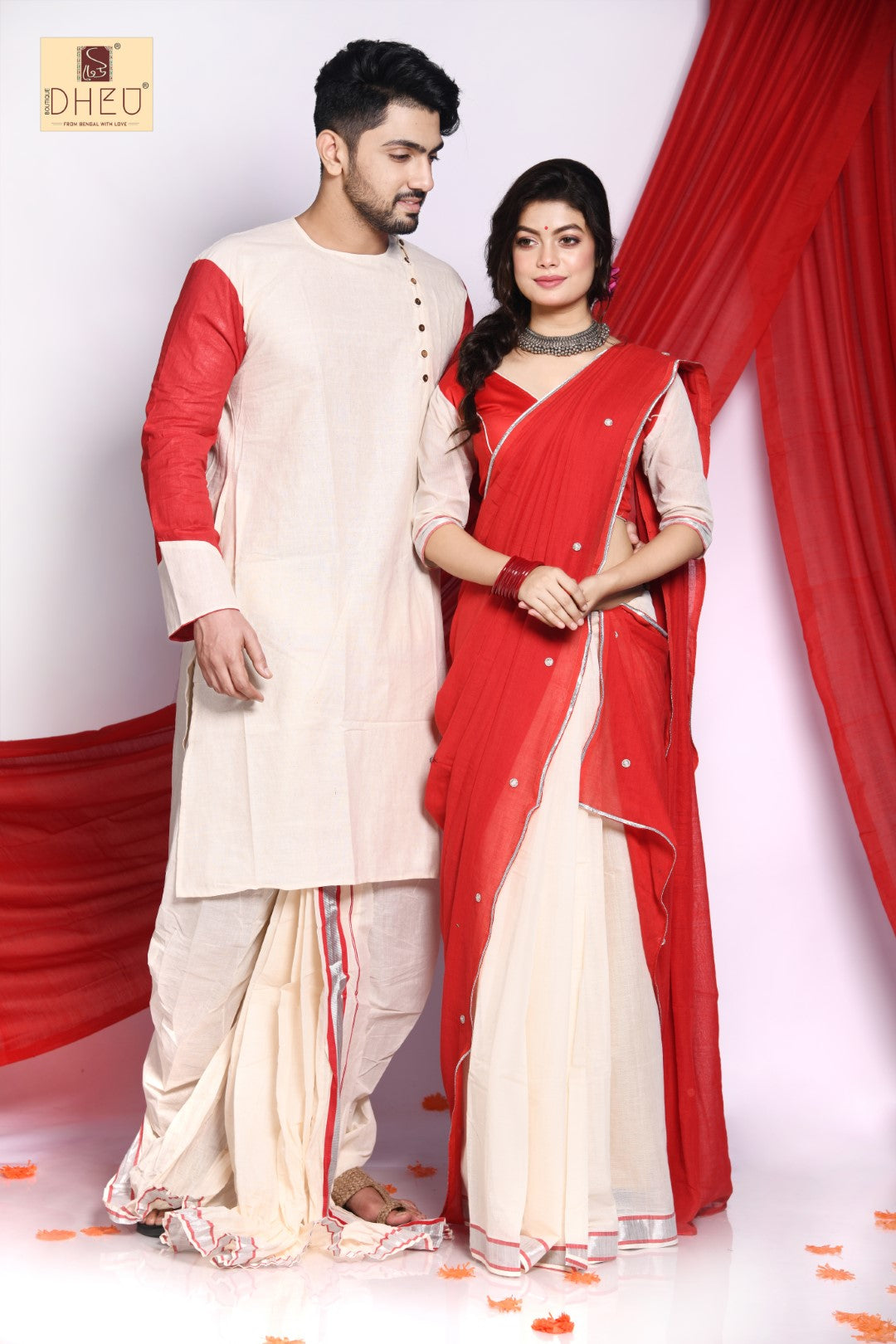 Notun Bou - Mekhela-Kurta Couple Set