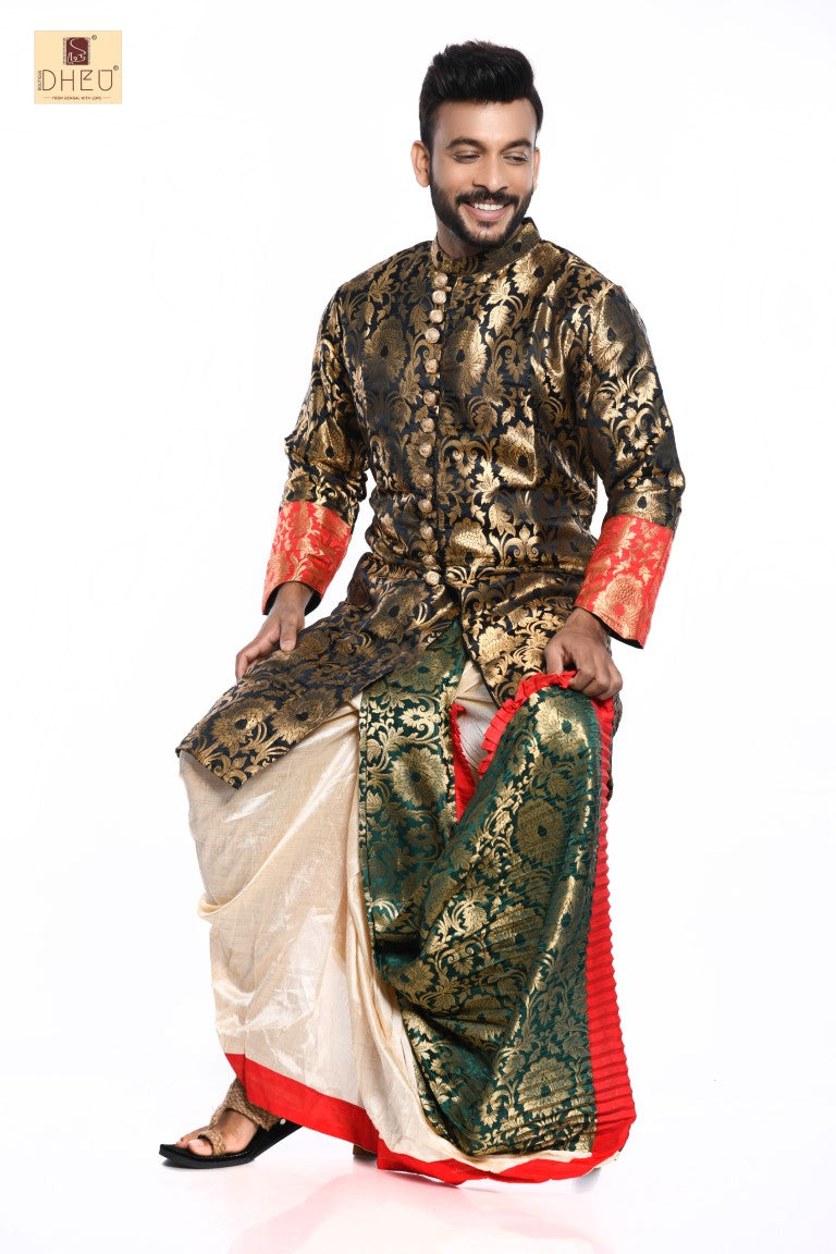 Royal Groom Dheu Designer Dhoti Optional Kurta Set Dheu